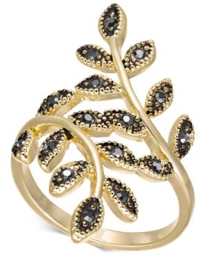 I.n.c. Gold-tone Hematite Crystal Leaf Wrap Ring, Created For Macy's