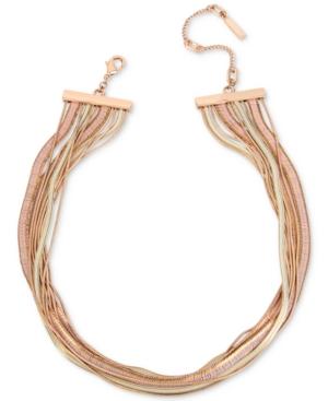 Kenneth Cole New York Tri-tone Multi-row Collar Necklace, 17 + 3 Extender