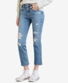 Levi's 724 Ripped Straight-leg Cropped Jeans
