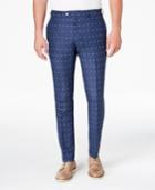 Tallia Orange Men's Modern-fit Indigo Dot Linen Dress Pants