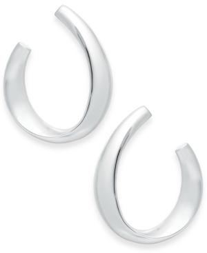 Lauren Ralph Lauren Silver-tone Sculpted Hoop Earrings
