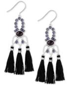 Lucky Brand Silver-tone Multi-stone & Tassel Chandelier Earrings, A Macy's Exclusive Style