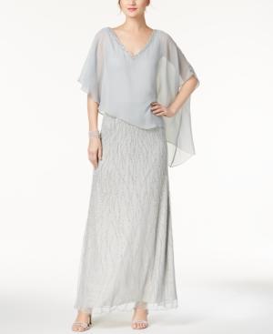 J Kara Beaded Cape Gown