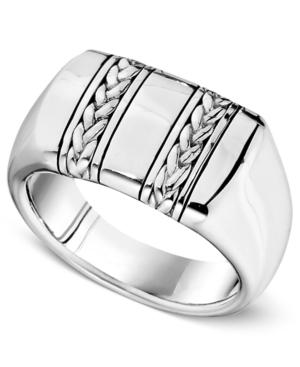 Men's Sterling Silver Ring, Braided Band