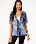 Jm Collection Printed Two-button Cardigan, Only At Macy's
