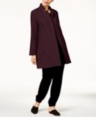 Eileen Fisher Wool Blend Notch-collar Long Coat, Created For Macy's