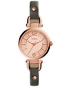 Fossil Women's Georgia Gray Leather Strap Watch 26mm Es3862