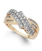 Diamond Three-row Ring In 14k Gold (1 Ct. T.w.)
