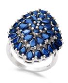 Sterling Silver Ring, Sapphire Stone Diamond-shaped Ring (6-1/2 Ct. T.w.)