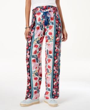 Be Bop Juniors' Floral-print Wide-leg Pants