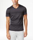 Alfani Red Men's Striped V-neck T-shirt, Only At Macy's