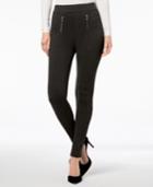 I.n.c. Zippered Menswear-print Leggings, Created For Macy's