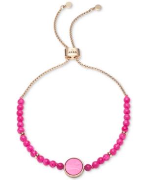 Dkny Gold-tone Stone & Bead Slider Bracelet