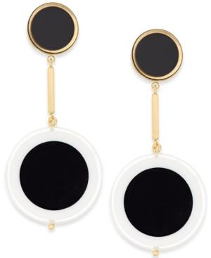 Kate Spade New York Gold-tone Black Circle Drop Earrings