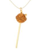 Sis By Simone I Smith 18k Gold Over Sterling Silver Necklace, Medium Yellow Crystal Lollipop Pendant