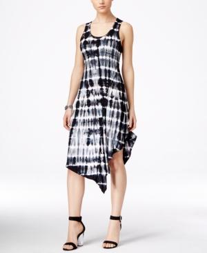 Karen Kane Sleeveless Printed Asymmetrical-hem Dress