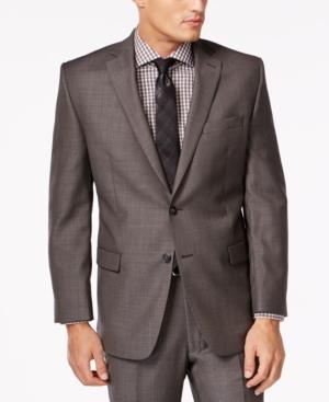 Calvin Klein Charcoal Pindot 100% Wool Big And Tall Modern Fit Jacket