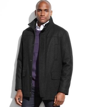 Kenneth Cole Wool-blend Stand-collar Walking Coat