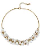M. Haskell For Inc Gold-tone White Beaded Collar Necklace, Only At Macy's