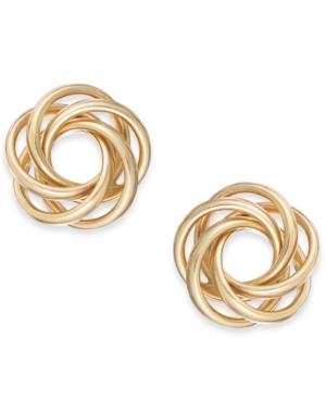 Multi-ring Love Knot Stud Earrings In 14k Gold