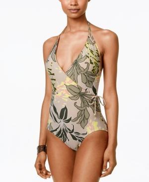 Vince Camuto Crete Flower Surplice One-piece Swimsuit Women's Swimsuit