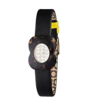 Orla Kiely Watch, Black Leather Strap With Buckle Closure