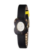 Orla Kiely Watch, Black Leather Strap With Buckle Closure