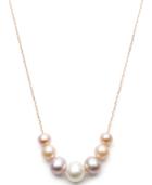Belle De Mer Multi-cultured Freshwater Pearl Frontal Necklace (6-9-1/2mm) In 14k Rose Gold