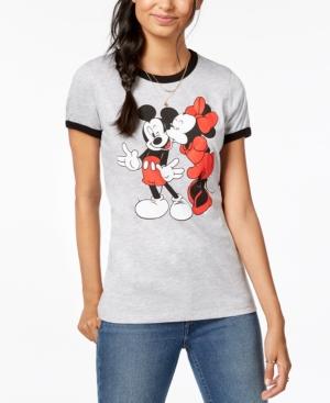 Hybrid Juniors' Mickey & Minnie Graphic-print T-shirt