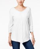 Style & Co. V-neck Handkerchief-hem Top, Only At Macy's