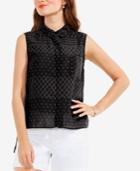 Two By Vince Camuto Printed Button-back Top
