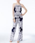 Inc International Concepts Lace-print Jumpsuit, Only At Macy's