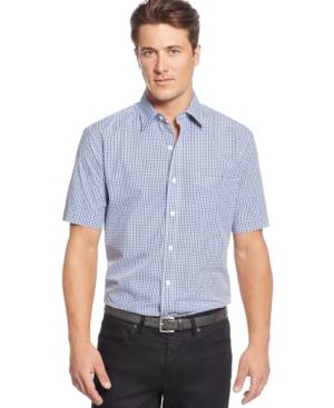 Club Room Big And Tall Gingham Short-sleeve Shirt, Only At Macy's
