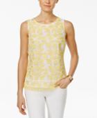 Charter Club Floral-lace Shell, Only At Macy's