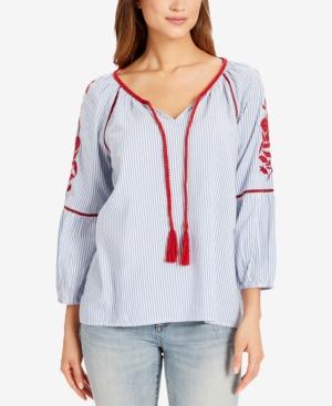 Vintage America Embroidered Peasant Top