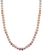 Multi-colored Cultured Freshwater Pearl Necklace In Sterling Silver (7mm)