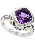Effy Amethyst Ring In Sterling Silver And 18k Yellow Gold (3-1/2 Ct. T.w.)