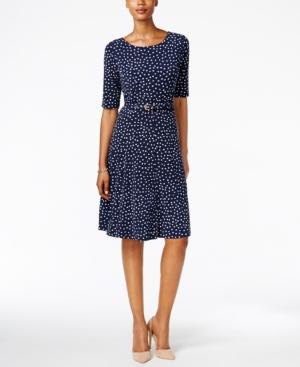 Charter Club Polka Dot Fit & Flare Dress, Only At Macy's