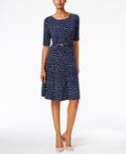Charter Club Polka Dot Fit & Flare Dress, Only At Macy's