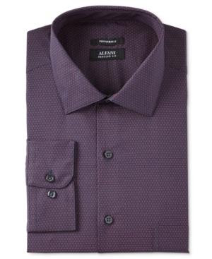 Alfani Men's Classic/regular Fit Performance Boldberry Double Circle Print Dress Shirt, Only At Macy's