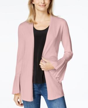 Charter Club Pleated Bell-sleeve Cardigan, Created For Macy's