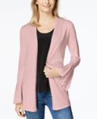Charter Club Pleated Bell-sleeve Cardigan, Created For Macy's