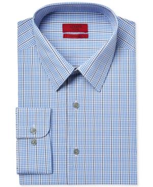 Alfani Red Fitted Performance Blue And Black Gingham Dress Shirt, Only At Macy's