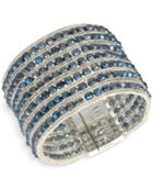 Kenneth Cole New York Silver-tone Blue Crystal Multi-row Bracelet