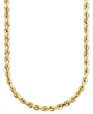 14k Gold Diamond-cut Rope Chain Necklace (2-1/2mm)