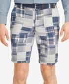 Izod Men's Madras Patchwork Flat-front Shorts