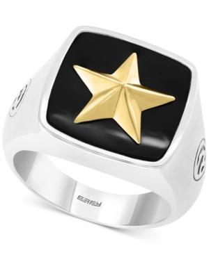 Effy Men's Onyx (15-1/2mm X 15-1/3mm) Star Ring In Sterling Silver & 18k Gold Plate