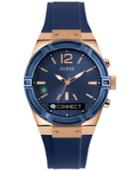 Guess Women's Analog-digital Connect Blue Silicone Strap Smartwatch 41mm C0002m1
