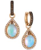 Le Vian Chocolatier Neopolitan Opal (2-3/8 Ct. T.w.) And Diamond (5/8 Ct. T.w.) Drop Earrings In 14k Rose Gold