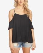 1.state Pleated Cold-shoulder Top